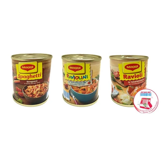 Tanner GmbH Kaufladenzubehör - Maggi Dosen Sortiment 1 Tanner GmbH Kaufladenzubehör - Maggi Dosen Sortiment