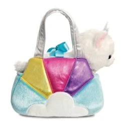 Aurora Plüsch Katze - Mit Tasche Regenbogen -Aurora shop 239612 4016096442217 aurora pluesch katze in tasche1
