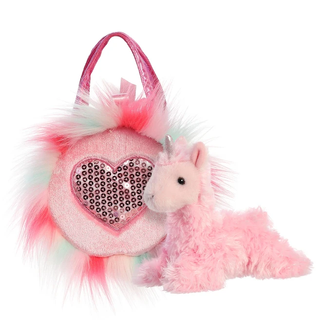 Aurora Plüsch Lama - Mit Tasche Pink 1 Aurora Plüsch Lama - Mit Tasche Pink
