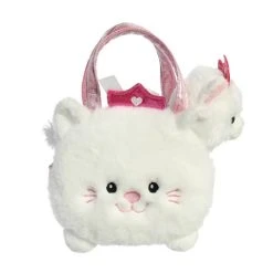 Aurora Plüsch Katze - Mit Tasche Weiß Und Pink -Aurora shop 239615 4016096442248 aurora pluesch katze in tasche1