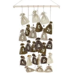 MICA Living Adventskalender Säckchen - Aus Textil Und Holz - 48x82 Cm