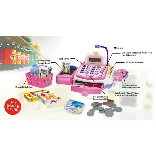 Besttoy - Scanner-Kasse - Mit Licht Und Sound - Pink-lila 1 Besttoy - Scanner-Kasse - Mit Licht Und Sound - Pink-lila